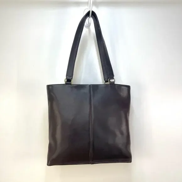 Vintage Coach Skinny Tote 9546 Brown Leather Handbag Purse - Picture 11 of 12